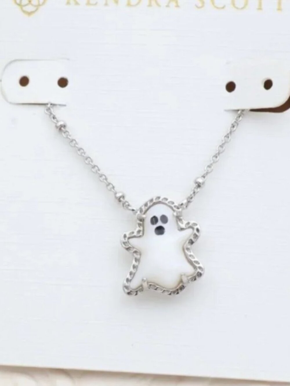 Kendra Scott Ghost Silver Mother-of-Pearl Pendant Necklace
